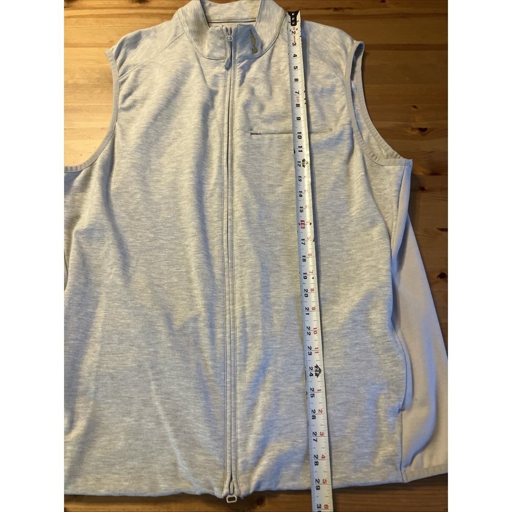 Mizzen+Main ProFlex Performance Full Zip Vest Men's Heather Gray Golf XL Logo - Picture 5 of 8